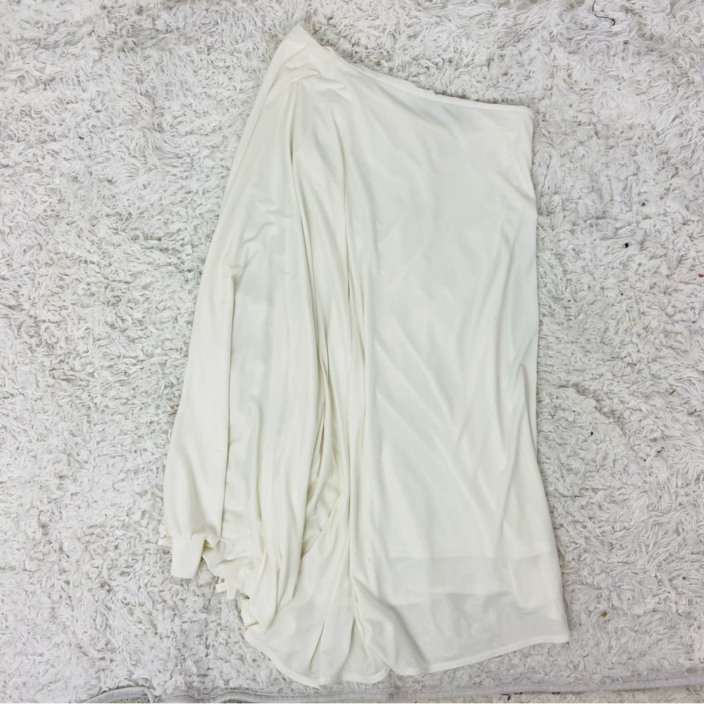 Body language One Shoulder flowy White mini Dress size medium - Picture 9 of 10